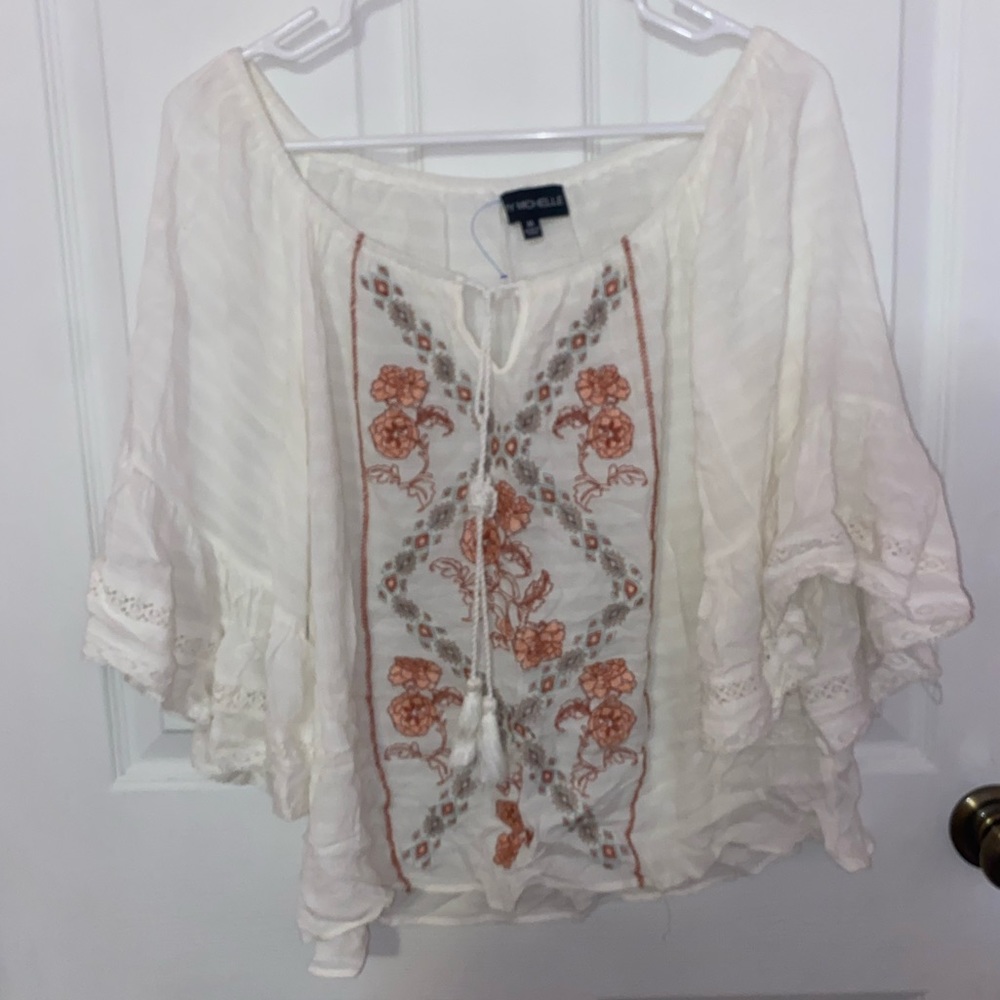 My Michelle White Off the Shoulder Blouse